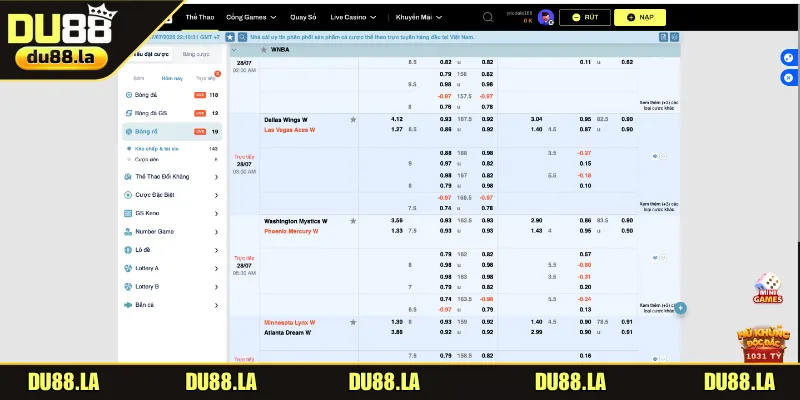 Bật mí những trò chơi có mặt tại sảnh thể thao DU88 đỉnh nhất